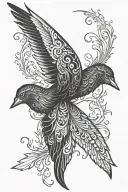 Wing and root patterns tattoo design idea