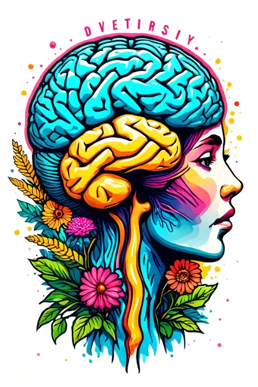 Neurodiversity Brain Growing Development Autism ADHD Resilience tattoo design idea