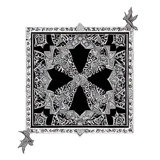 Palestinian kuffiyah pattern tattoo design idea