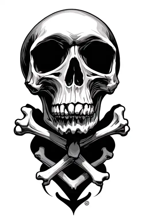 Skull and bone tattoo design idea