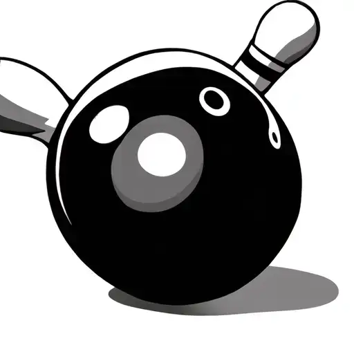 Bowling ball and pin simple outline tattoo design idea