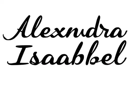 "Alexandra
Isabell ❤️" tattoo design idea