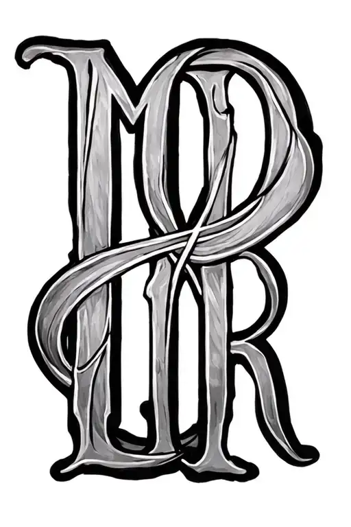 "M, C,O,L,R" "M, C,O,L,R" infinity symbol with names incorporated tattoo design idea