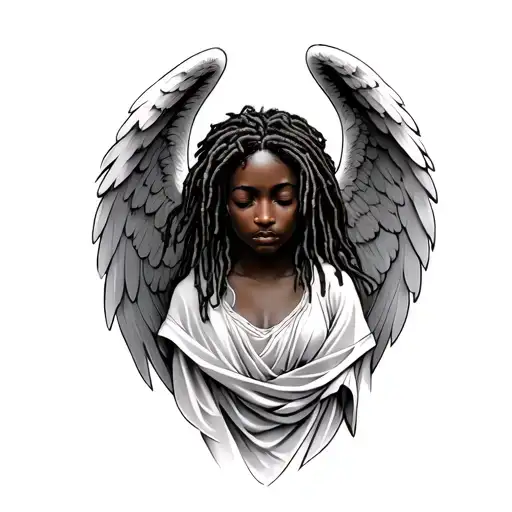 Angel With Dreads tattoo design idea