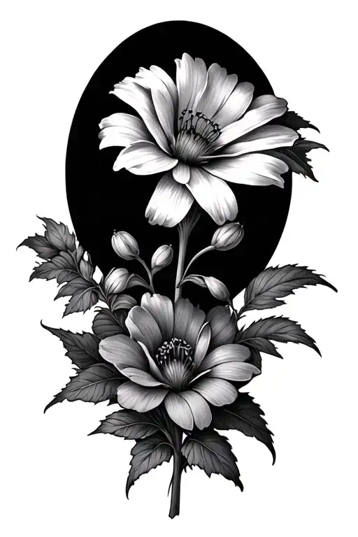 June birth flowers tattoo design idea