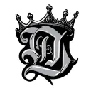 "D" crown tattoo design idea