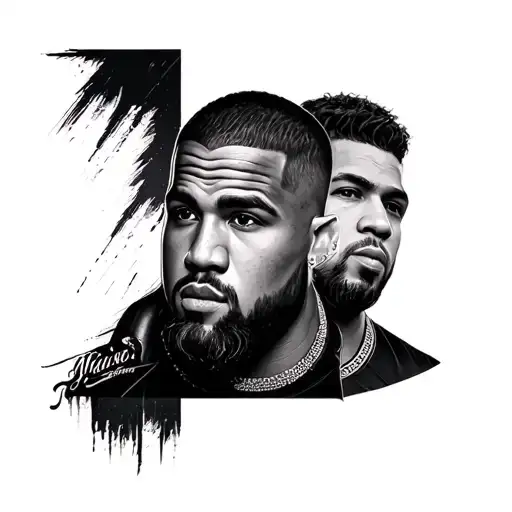 sleeve portrait tattoo of mcgregor 50cent pablo ecsobar tomas shelby al capone 21 savage drake kanye west and messi  tattoo design idea