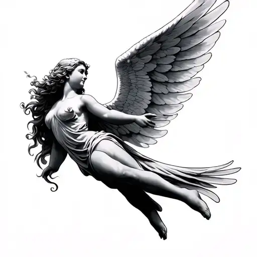 Angel Flying tattoo design idea