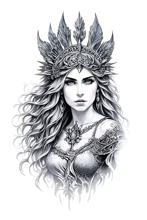 Goddess Freya tattoo design idea