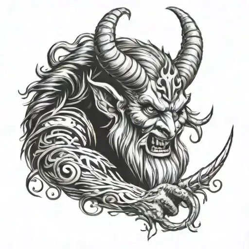 krampus tattoo design idea