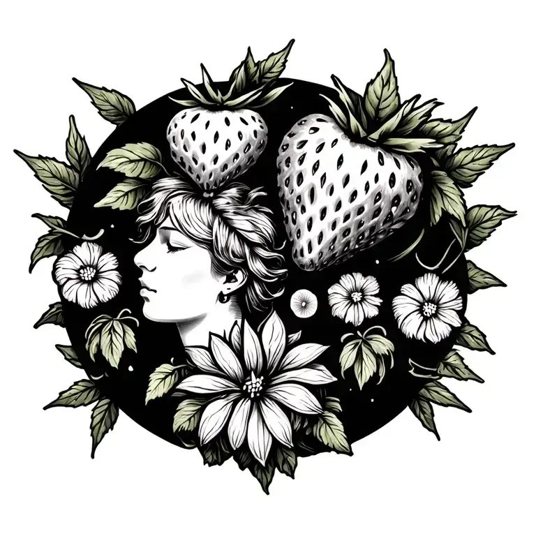 strawberry and vanilla bean tattoo design idea