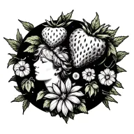 strawberry and vanilla bean tattoo design idea