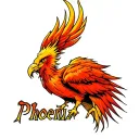 Phoenix with the name lucas tattoo design idea
