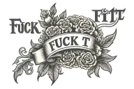 fuck it text tattoo design idea