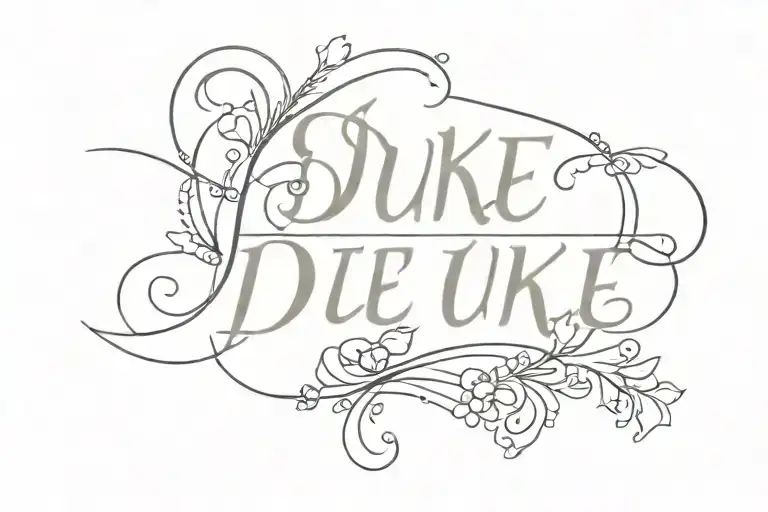 Duke written in it keep simple but cute tattoo design idea