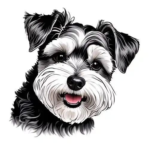schnoodle with underbite tattoo design idea