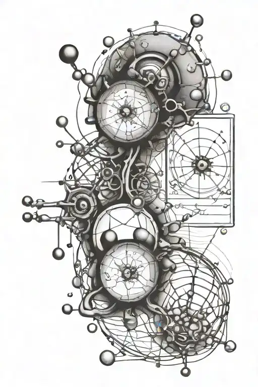 dopamine and seratonin molecule tattoo design idea