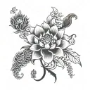 Kaizen (改善) "Continuous improvement and personal growth." Design: Delicate kanji intertwined with blooming lotus petals, tattoo design idea