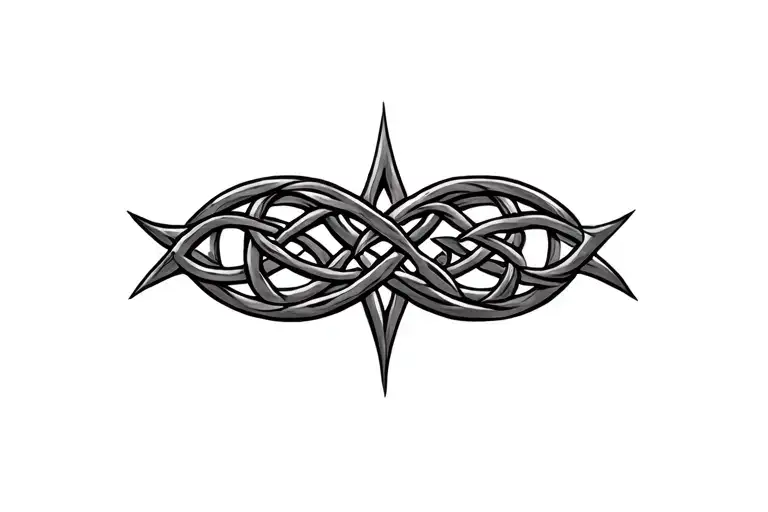 celtic knotwork with point in middle tattoo design idea