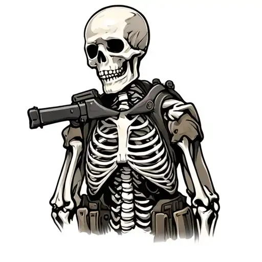 infantry skeleton tattoo design idea