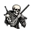 infantry skeleton tattoo design idea