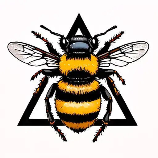 fat side on bumblebee with triangle surrounding it tattoo design idea