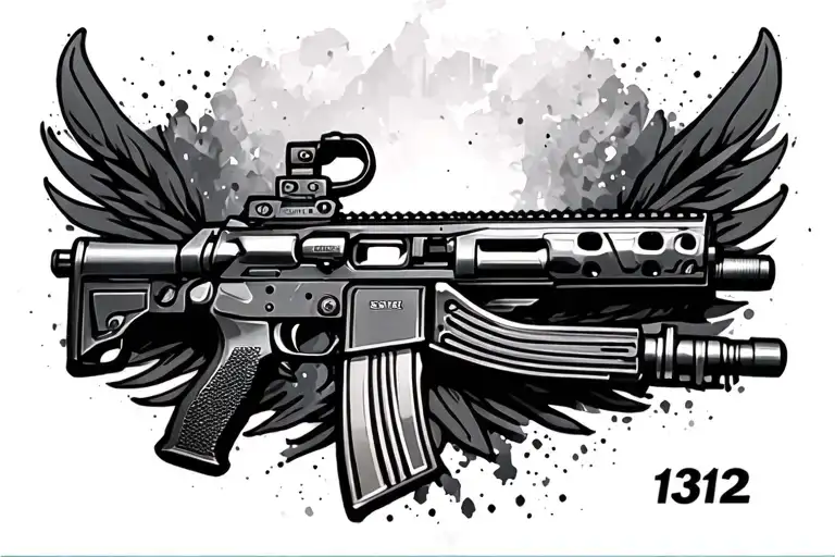 1312 looks like a ak 47 tattoo design idea