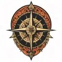 True North compass tattoo design idea