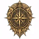 True North compass tattoo design idea