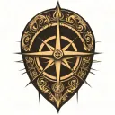 True North compass tattoo design idea