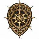 True North compass tattoo design idea