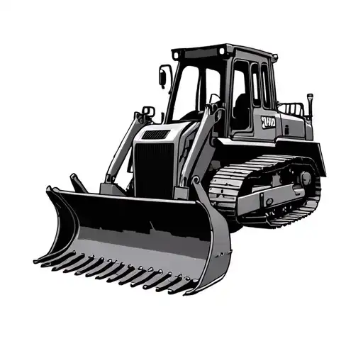 bulldozer tattoo design idea