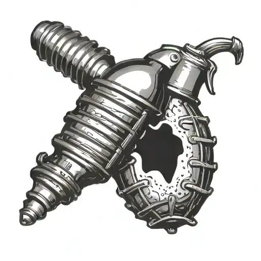 Grenade instead of a heart tattoo design idea