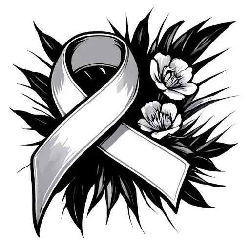 Breast Cancer Ribbon tattoo design idea
