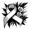 Breast Cancer Ribbon tattoo design idea