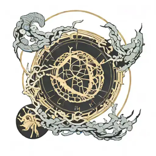 kintsugi circle tattoo design idea