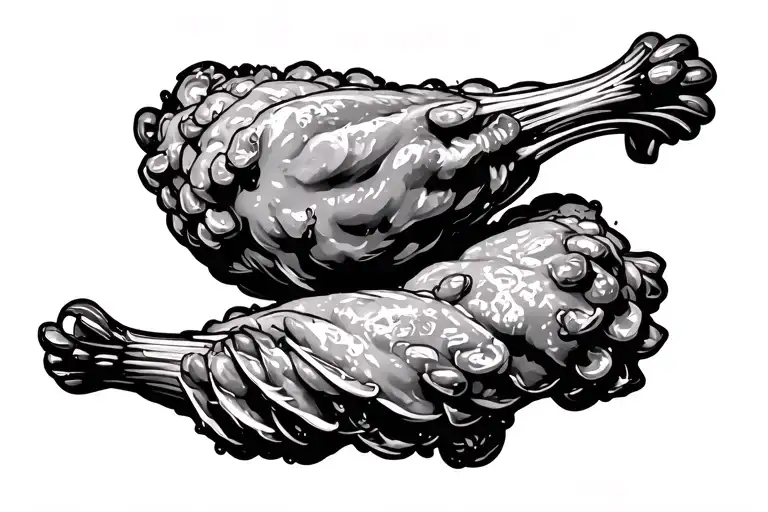 BBQ CHICKEN WING tattoo design idea