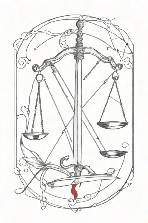 Libra, zodiaco, knife and blood tattoo design idea