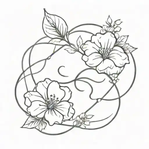 infinity symbol + october birth flower tattoo design idea