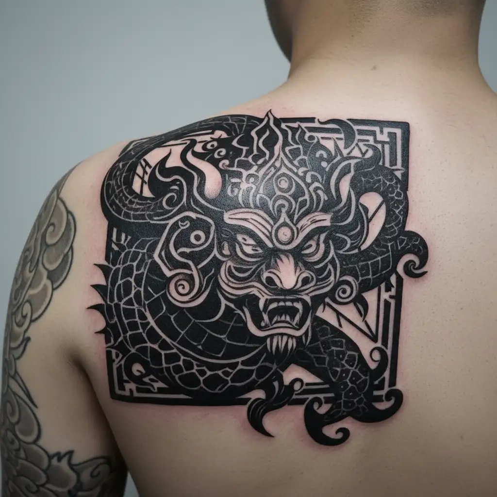 rahu god tattoo design idea