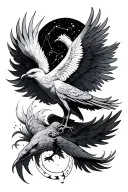 Aquarius constellation with pheonix rising tattoo design idea