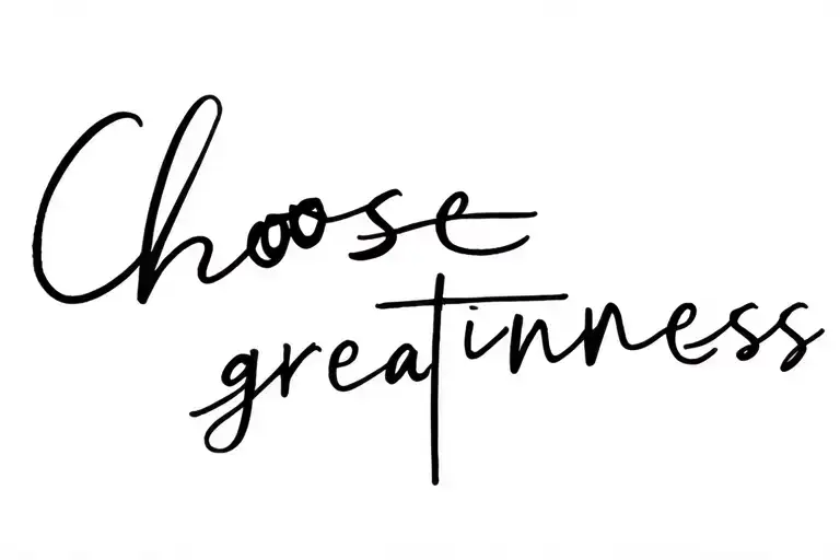 choose greatness tattoo design idea