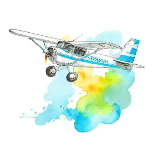 plane cessna 172 flying tattoo design idea