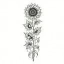 sunflower intertwined tattoo design idea