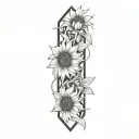 sunflower intertwined tattoo design idea