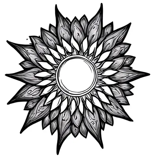 cuff with a sun in a mandala tattoo design idea