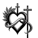 include a heart,  An Infinity Sign, Including A Cross  tattoo design idea