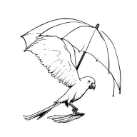 umbrella cockatoo flying tattoo design idea