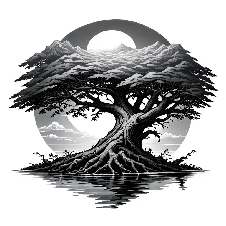 still water runs deep roots tattoo design idea