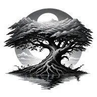 still water runs deep roots tattoo design idea